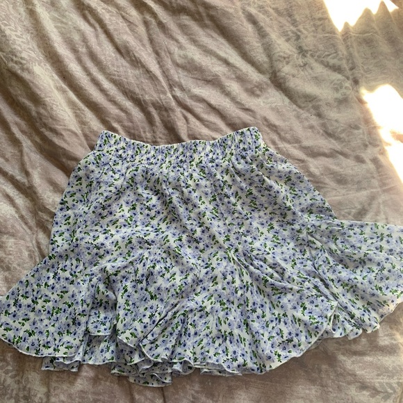 Dresses & Skirts - Womens high waisted purple floral mini skirt NEW WITHOUT TAGS